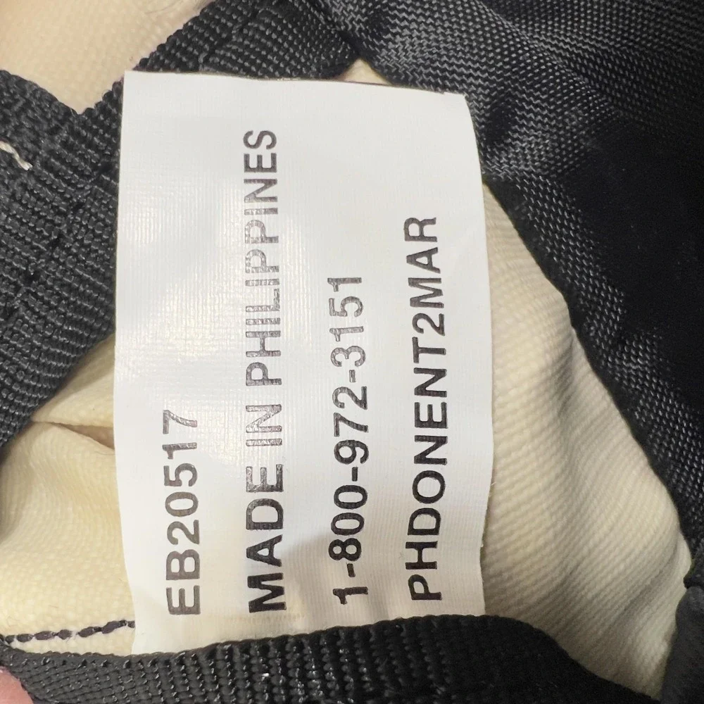 Eddie Bauer Hydration Bag Large Black White Canvas Outdoor Fanny Pack Hiking